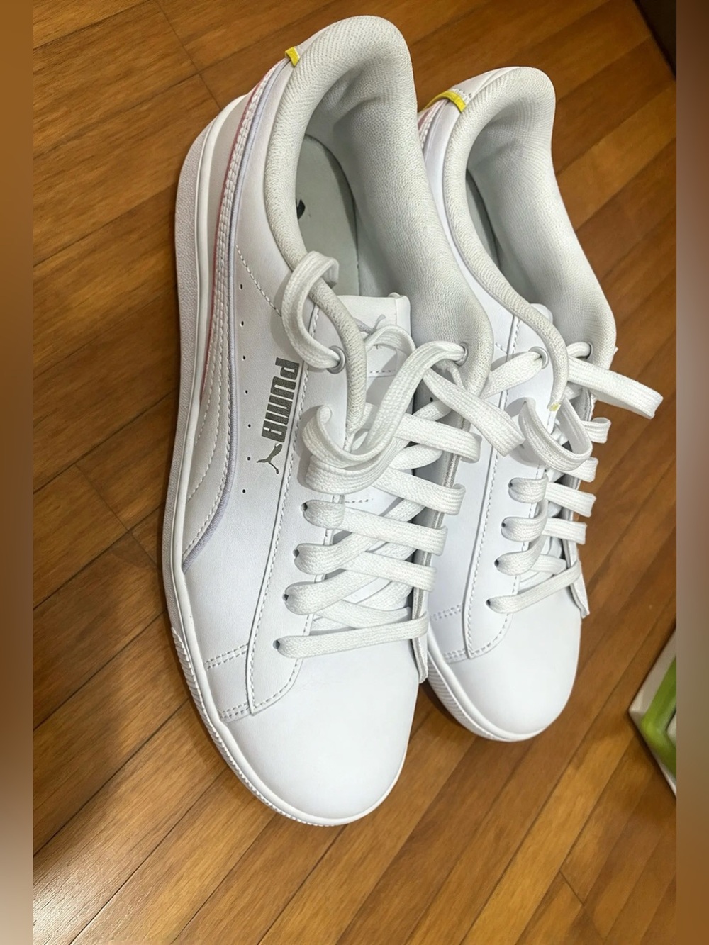 Puma Women’s White Sneakers with Subtle Pink Accent